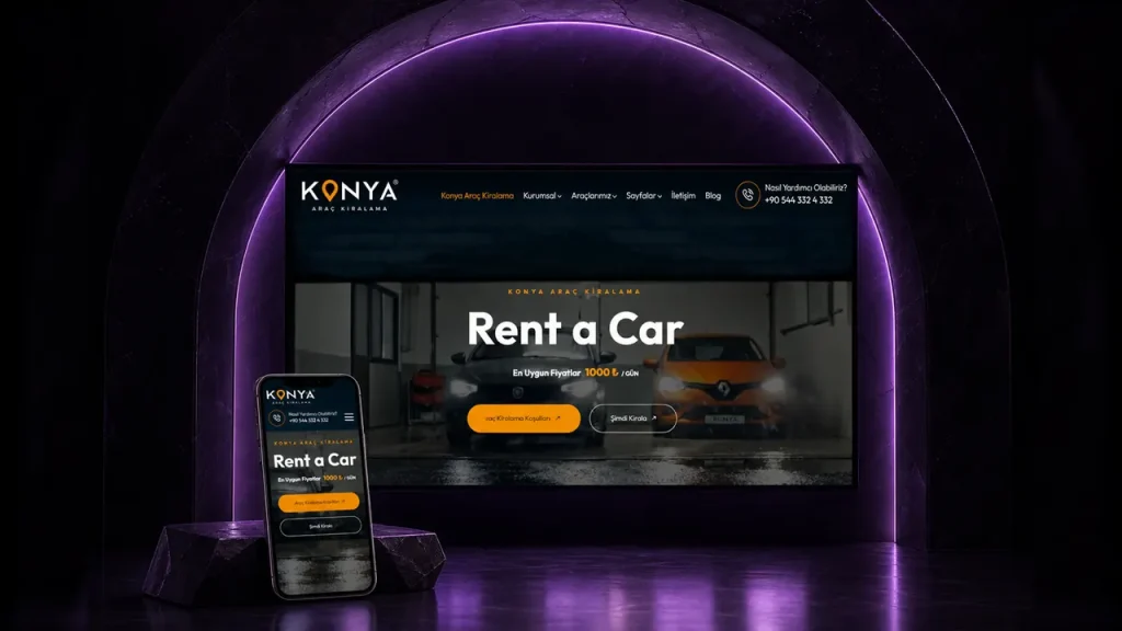 Konya Araç Kiralama web sitesi tasarımı